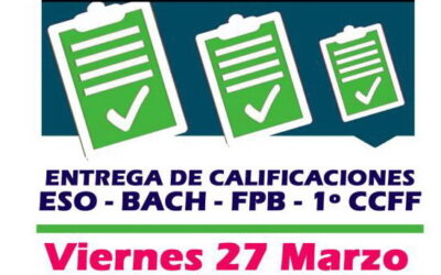 ENTREGA CALIFICACIONES SEGUNDA EVALUACIÓN